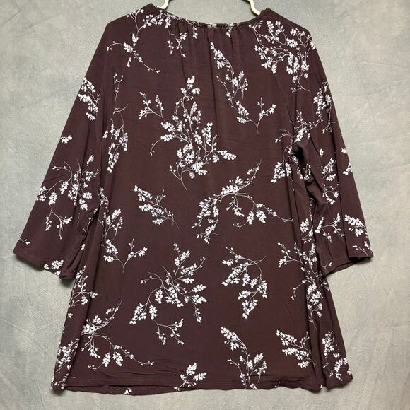 J. Jill Wearever Collection Floral Blouse Womens Large Boho Hippie Cottage Flowy - Picture 6 of 6